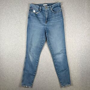 Good American Womens Size 6/28 Skinny Leg Denim Jeans Blue High Rise Pockets